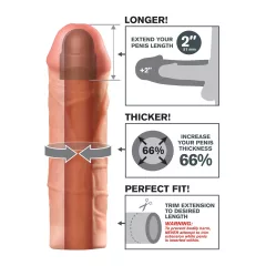   Pipedream - X-TENSION Mega 2 - realistický návlek na penis (20,3 cm, telová farba)