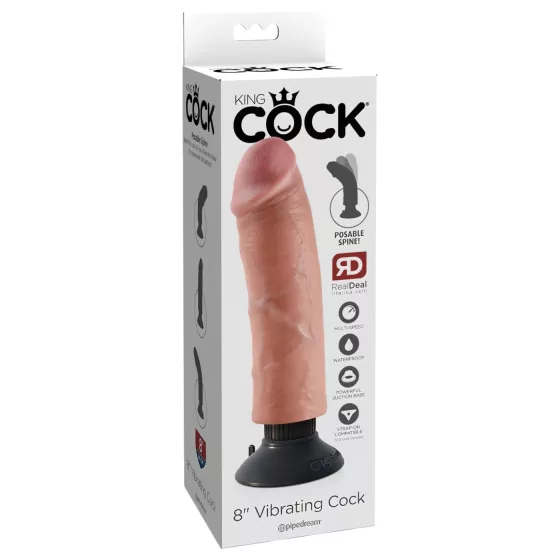 King Cock 8 - realistický ohybný vibrátor - 25 cm