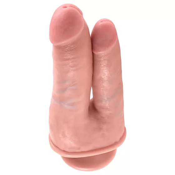 King Cock - dvojitý realistický dildó - dvojitá penetrácia - prírodná farba