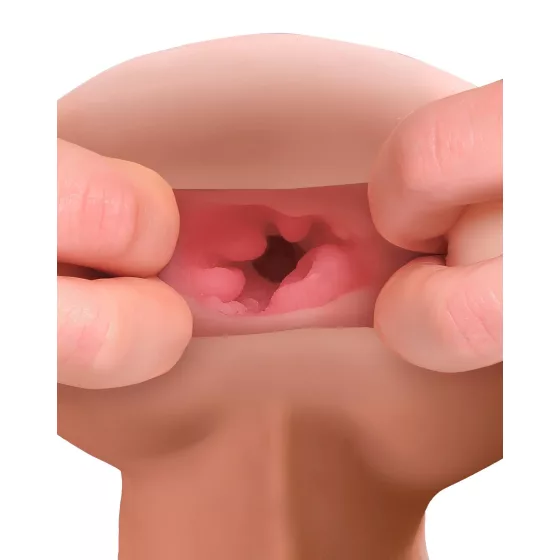 PDX - masturbátor a návlek na penis 2v1 - realistický, telová farba