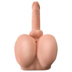   PDX Dirty Talk - realistický zadok s torzom a dildom (naturálny)