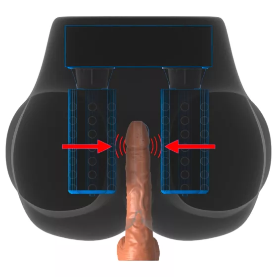 PDX Elite Milk Me Silly - vibračný torzo masturbátor (naturálny)