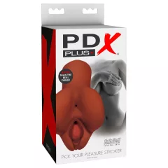   PDX Pick Your Pleasure - 2v1 realistický masturbátor (hnedý)