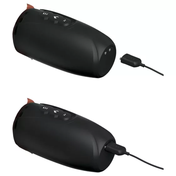 King Cock Plus 7,5 - realistický vibračný penis s semenníkmi - hnedý