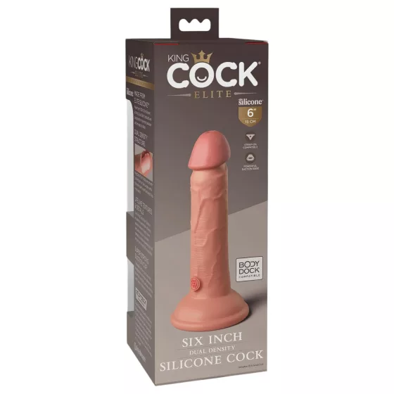 King Cock Elite 6 - realistický dildo s prísavkou - 15 cm - telová farba
