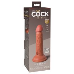 King Cock Elite 6 - realistické dildo (15 cm) - tmavé