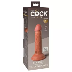  King Cock Elite - realistický dildo s prísavkou - 15 cm - tmavý