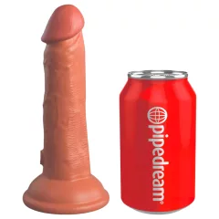   King Cock Elite - realistický dildo s prísavkou - 15 cm - tmavý