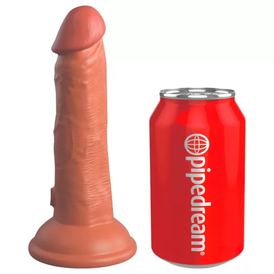 King Cock Elite - realistický dildo s prísavkou - 15 cm - tmavý