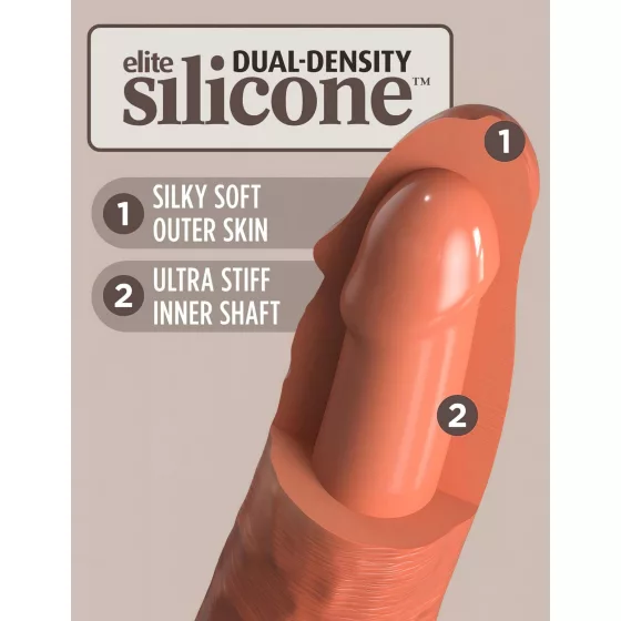 King Cock Elite - realistický dildo s prísavkou - 15 cm - tmavý
