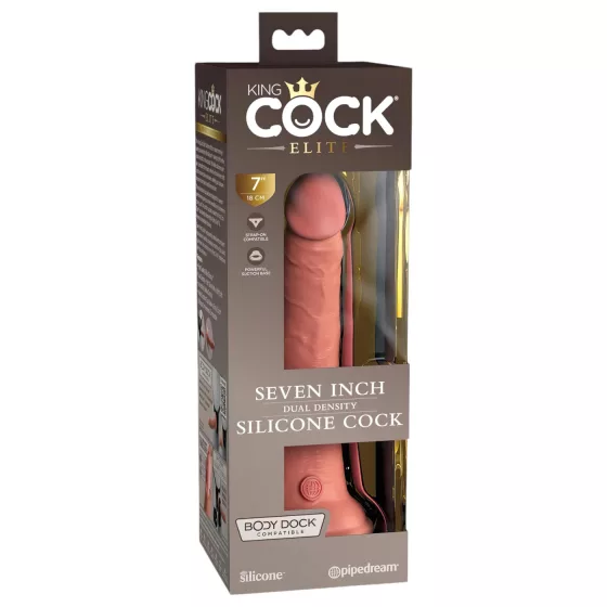 King Cock Elite - realistický dildó s prísavkou - 18 cm - telová farba