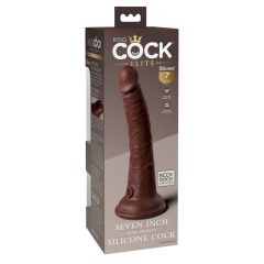   King Cock Elite 7- upínací, realistický vibrátor (18 cm) - hnedý
