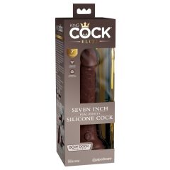   King Cock Elite 7- upínací, realistický vibrátor (18 cm) - hnedý