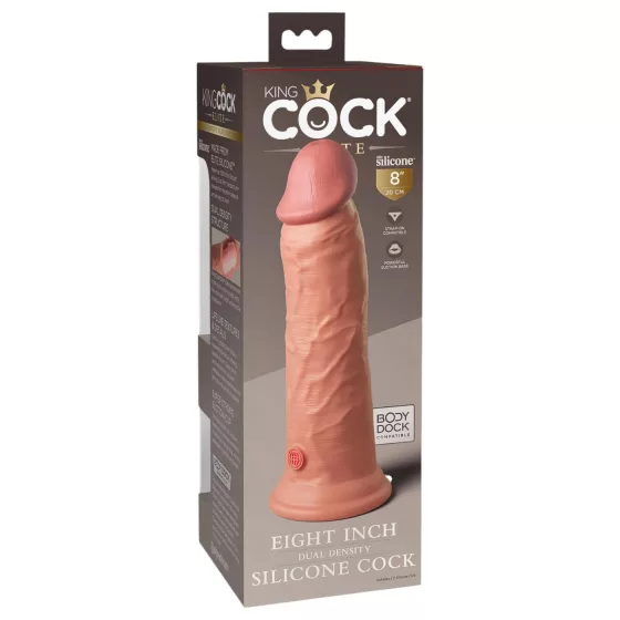 King Cock Elite 8 - realistický dildó s prísavkou - 20 cm - naturálny