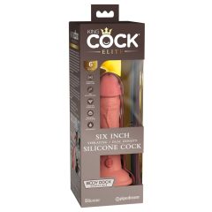   King Cock Elite 6 - realistické dildo (15 cm) - tmavé prírodné