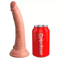   King Cock Elite 7 - vibrátor s prísavkou a diaľkovým ovládaním 18 cm - natur