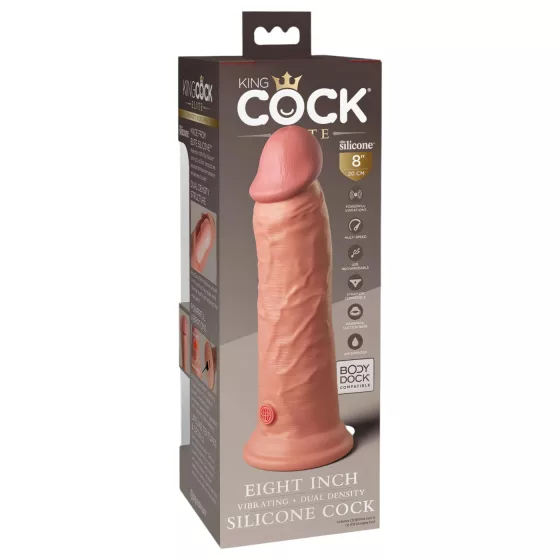 King Cock Elite 8 - realistický vibrátor s prísavkou - 20 cm - telová farba