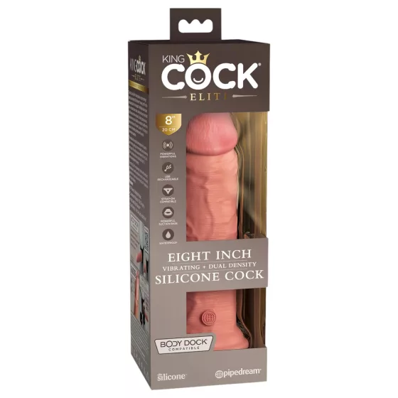 King Cock Elite 8 - realistický vibrátor s prísavkou - 20 cm - telová farba