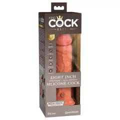   King Cock Elite 8 - realistický vibrátor 20 cm - tmavá farba