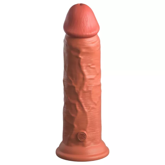 King Cock Elite 8 - realistický vibrátor 20 cm - tmavá farba