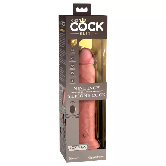 King Cock Elite - realistický vibrátor s prísavkou 23 cm - naturálny