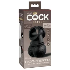   King Cock Crown Jewels - vibračný krúžok na penis (čierny)