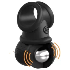   King Cock Crown Jewels - vibračný krúžok na penis (čierny)