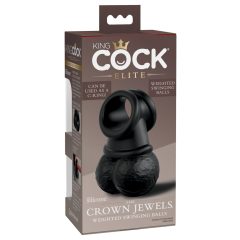   King Cock Elite Crown Jewels - Hojdacia svorka, zábal na penis (čierna)