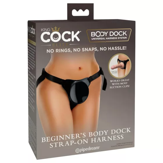 King Cock Elite - strap-on postroj pre začiatočníkov - čierny