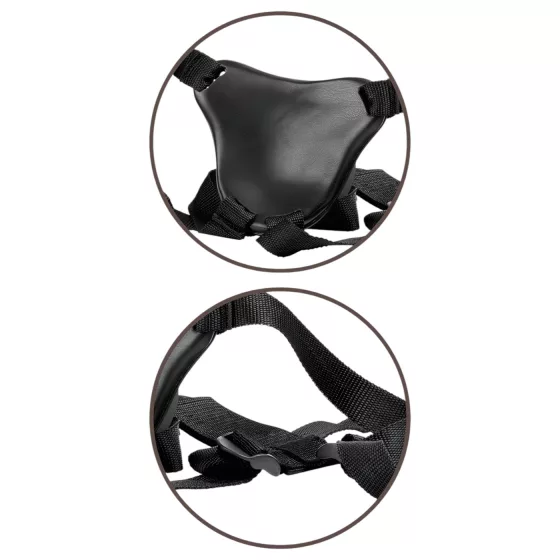 King Cock Elite - pripínací postroj s dildom - pohodlný dizajn - hnedý