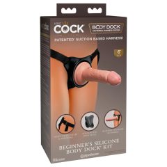   King Cock Elite Beginner's - pripínateľný dildó (prírodný)