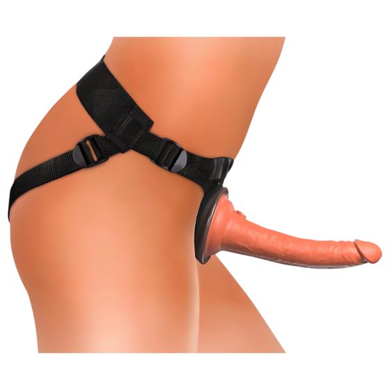 King Cock Elite Comfy - pripínací dildo s postrojom (tmavý prírodný)