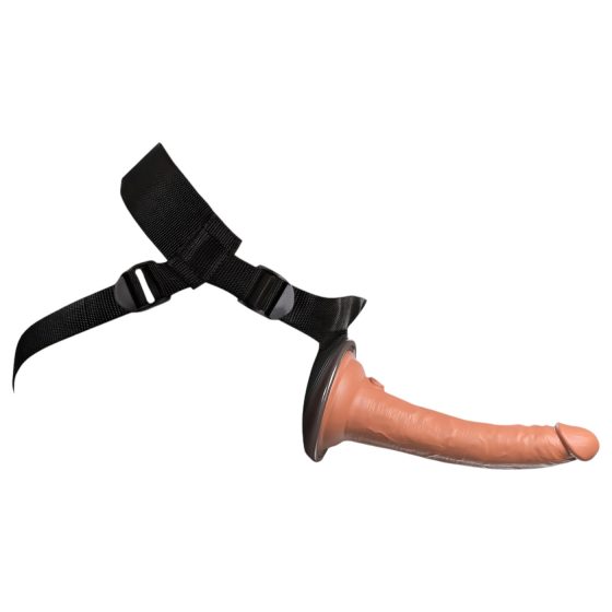 King Cock Elite Comfy - pripínací dildo s postrojom (tmavý prírodný)