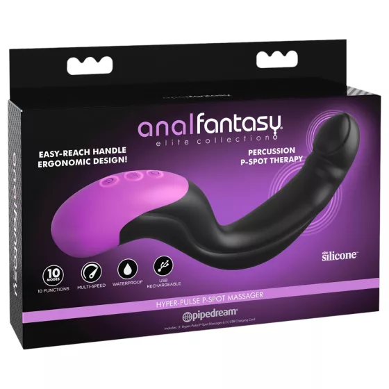 Anal Fantasy - vibračný stimulátor prostaty - pulzujúci - čierny
