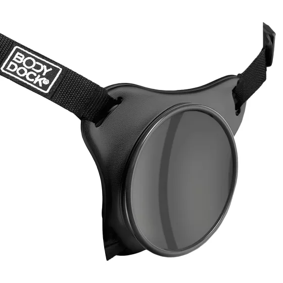 Body Dock OG - postroj na pripínací dildo s prísavkou - čierny