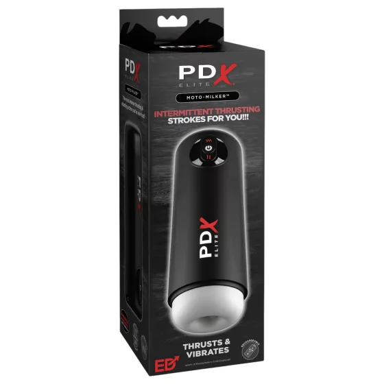 PDX Elite - masturbátor s pohybom a vibráciami - čierny