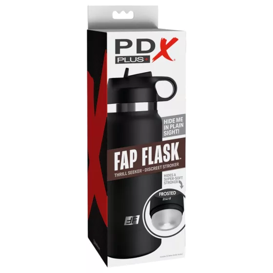 PDX - Fap Flask Thrill Seeker - masturbátor v fľaši (čierny)