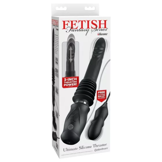 Fetish - vibrátor s funkciou prirážania - čierny