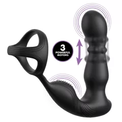   Pipedream Anal Fantasy Ass-Gasm - rotačný análny vibrátor s hlavicou a s erekčným krúžkom (čierny)