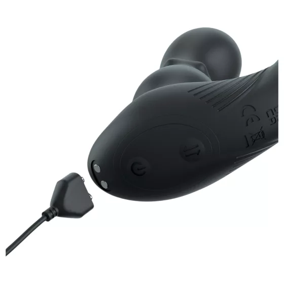 Anal Fantasy - análny vibrátor s rotujúcou hlavou a krúžkom na penis - čierny