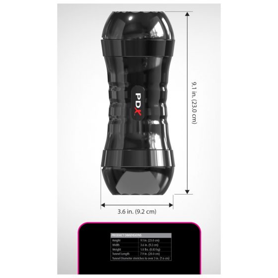 PDX Extreme Wet Pussy - élethű punci maszturbátor - XXL (fekete)