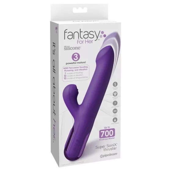 Fantasy For Her - 2v1 prirážací vibrátor a stimulátor klitorisu (fialový)