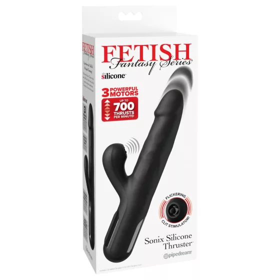 Fetish - 3-motorový tlačný vibrátor (čierny)