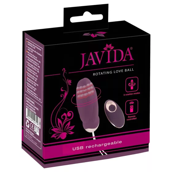 Javida - nositeľné rádiové, rotačné vibračné vajíčko s korálkami (fialové)