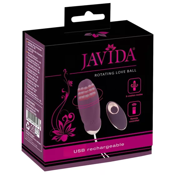 Javida - nositeľné rádiové, rotačné vibračné vajíčko s korálkami (fialové)