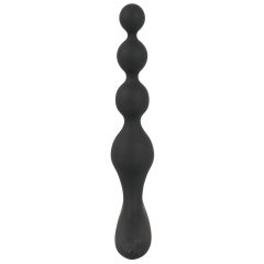   Black Velvets Rechargeable Anal Beads - nabíjacie vibračné análne korálky (čierne)