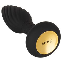   Anos - dobíjací, rádiom riadený, rotujúci análny vibrátor s korálkami (čierny)
