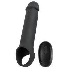   Rebel - nabíjací vibračný návlek na penis na diaľkové ovládanie (čierny)