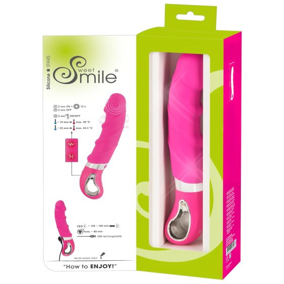 SMILE Soft - akumulátorový, vyhrievací vibrátor (ružový)