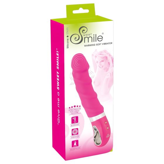 SMILE Soft - akumulátorový, vyhrievací vibrátor (ružový)
